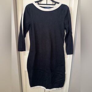 Chaps Classic Black 3/4 Sleeve Dress